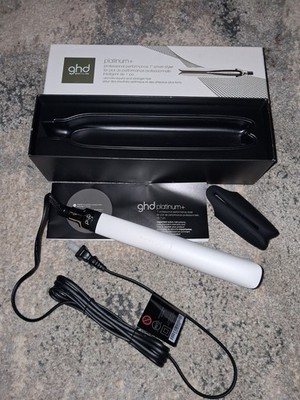 GHD PLATINUM PLUS PROFESSIONAL PERFORMANCE 1'' SMART STYLER HAIR IRON WHITE NEW