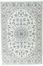 Perserteppich Nain 9 LA mit Seide - Sehr Fein 204 x 137 cm Top Zustand - beige