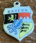 Vintage 800 Silver Bayern Bavaria Germany Coat Of Arms Enamel Shield Charm — photo 3