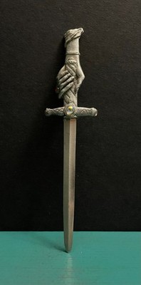 Gallo Pewter Jeweled Excalibur Sword Hand Knife Dagger Letter Opener Figurine