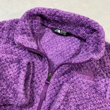The North Face Fuzzy Fleece Jacket Full Zip Cozy Purple Girls L 14/16 Outdoor