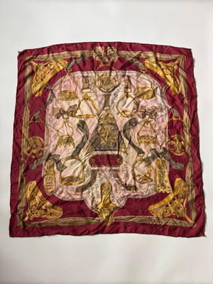 Hermes 35''/90cm Silk Scarf Etriers Francoise de La Perriere 80s