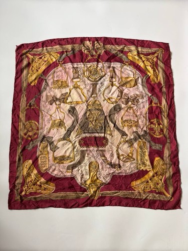 Hermes 35"/90cm Silk Scarf Etriers Francoise de La Perriere 80s