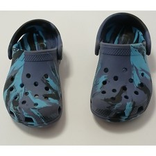 Crocs Kids Paintsplash Multi Color Clogs/ Unisex / Blues and Black/Size C 9