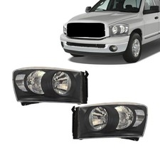 Headlights Black Housing Headlamps For Dodge Ram 150025003500 2006-2009