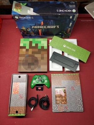 Xbox One S Minecraft Console Creeper Controller Complete CIB Box Stand Inserts