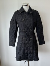 Barbour Gesteppter Trenchcoat Klassischer Tartan, Gr. 36, Schwarz, Guter Zustand