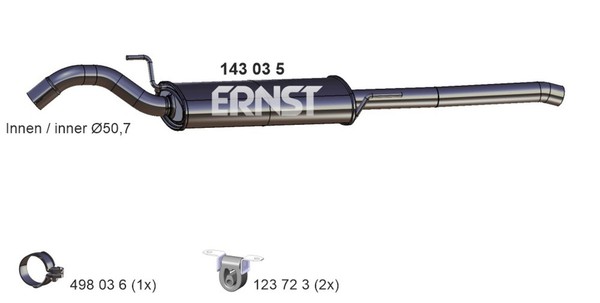 Ernst EndschalldäMpfer NachschalldäMpfer 143035 FüR Passat VW 35I B3 B4 3A2 3A5-image