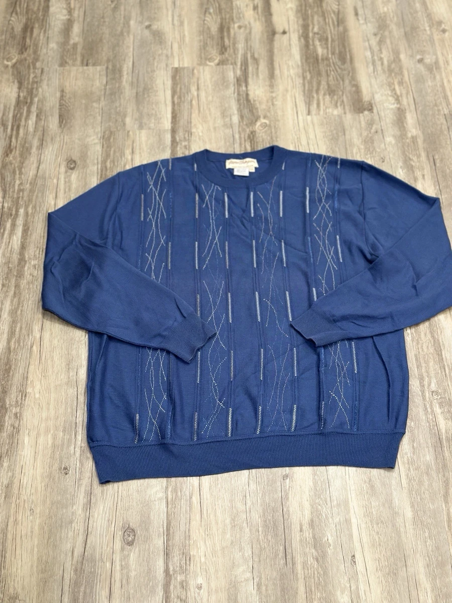 Chemise Vintage Norm Thompson Bleue Taille L - Portland - Manches Longues En Coton/polyester