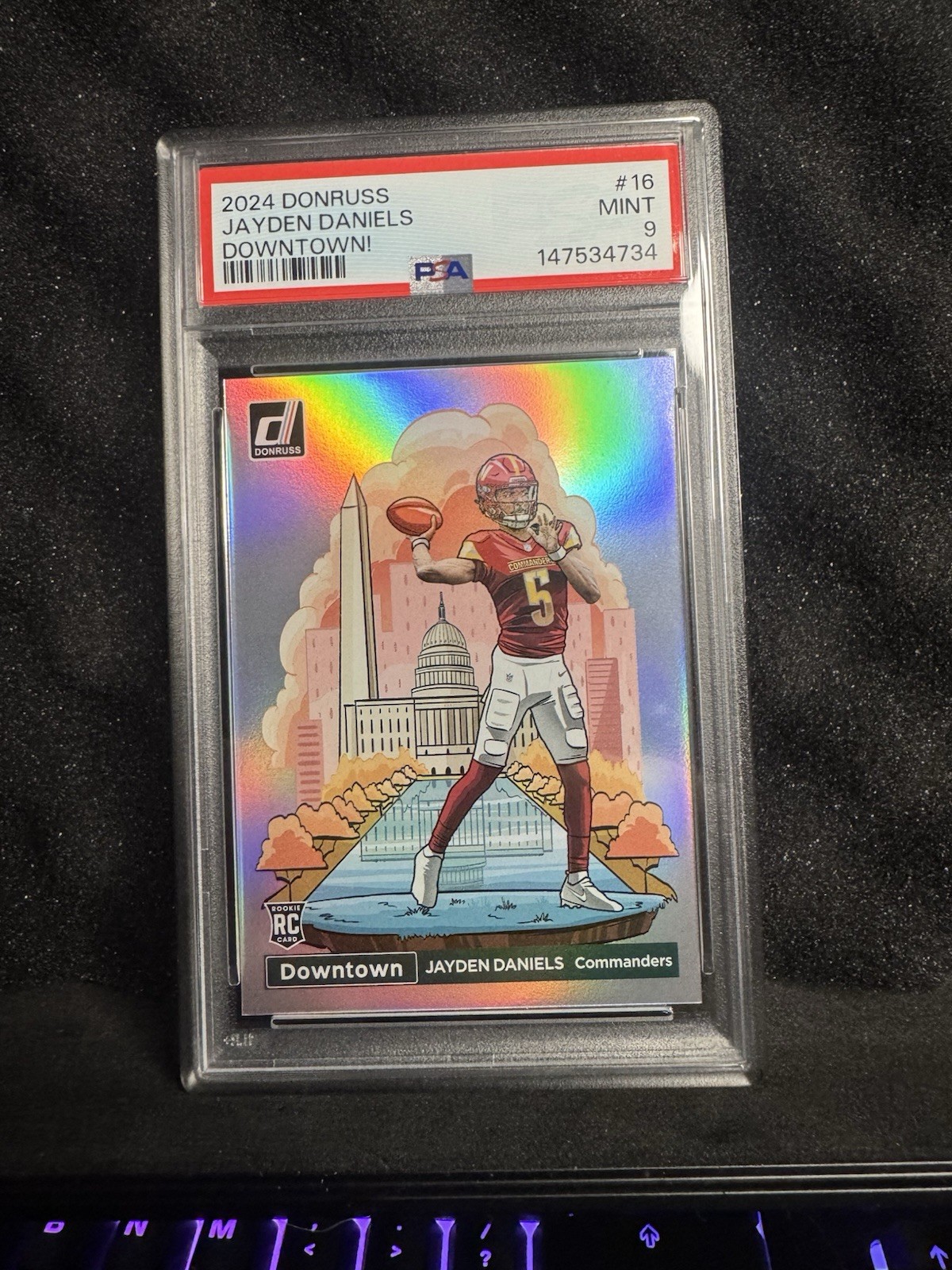 2024 Panini Donruss - Downtown! Jayden Daniels #16 (RC) PSA 9