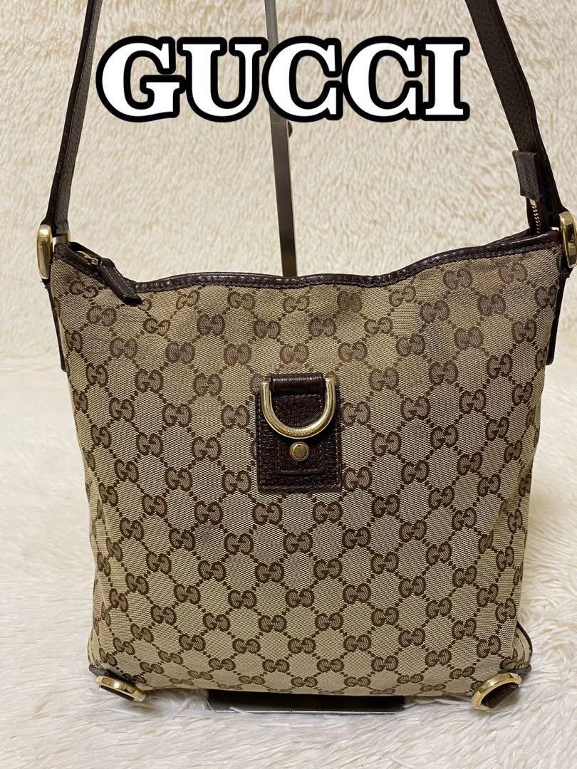 GUCCI Abby GG canvas shoulder bag with hardware in crossbody and shoulder styles