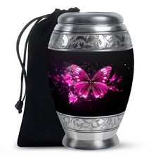 Pink Butterfly Cremation Urns for Human Ashes Adult Women 10 Inch 