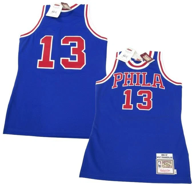 GWセール Mitchell&Ness シクサーズ チェンバレン Wilt Chamberlain Blue NBA Jerseys for sale | eBay