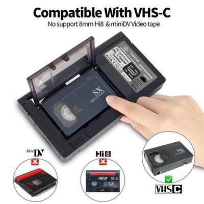 For VHS-C Cassette Adapter For VHS-C SVHS Camcorders RCA Sealed Motorized