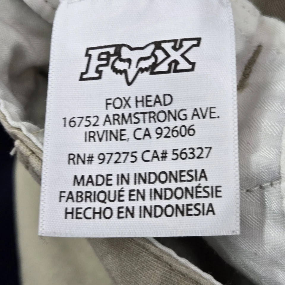 Fox Racing 男式短裤 33 卡其色 Chino 休闲 Gorpcore 标志 10 英寸内缝 — 第 3/4 张图片