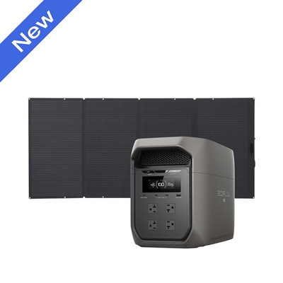 EcoFlow 2048Wh Portable DELTA 3 Max with 400W Solar Panel for Home Backup