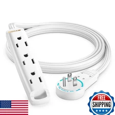 Maximm 3 Ft Black 360° Rotating Flat Plug Extension Cord with 3 Outlets on One S