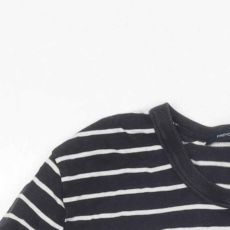 French Connection Women's Black Striped Pullover Jumper Size 12 - Image 4 of 4