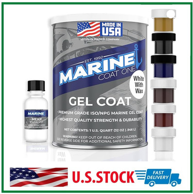 Gel Coat White with Wax with MEKP Catalyst for Hardening,6 Color Tinting 1 Quart