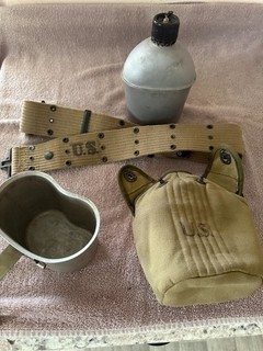 WW 2 canteen..cover..cup..belt all dated