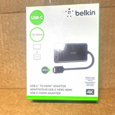 Belkin USB-C to HDMI Adapter 4K 60Hz Black, Less Than 1 ft Cable