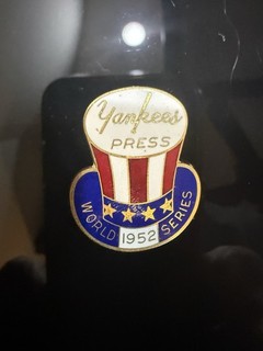 1952 World Series Press Pin New York Yankees