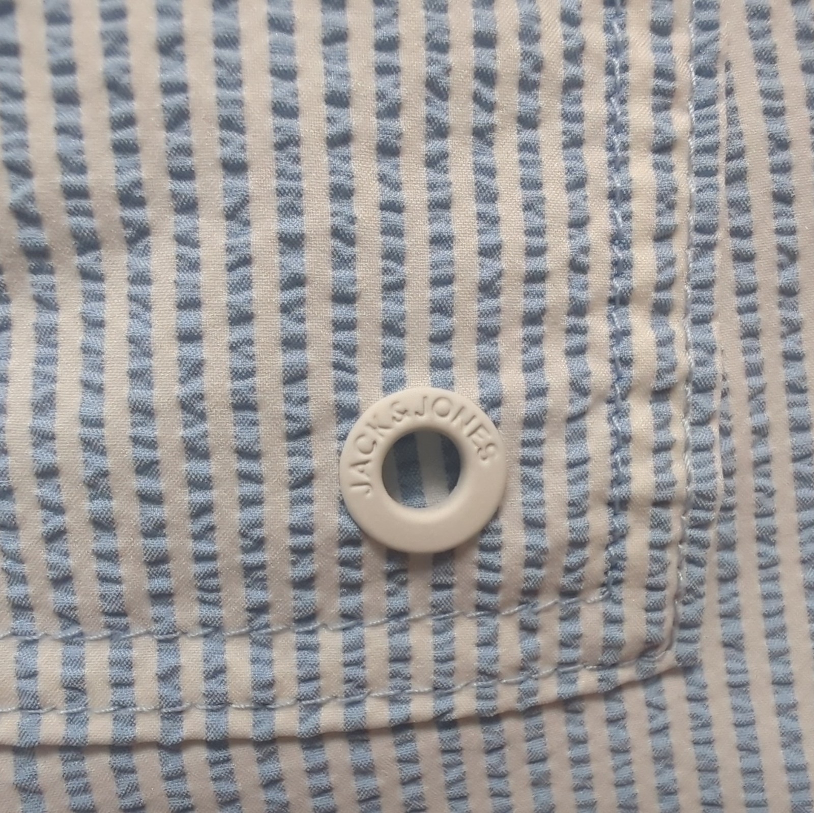 Jack & Jones + FIT Seersucker Stripe Swim Shorts Blue/White Drawstring 48 image 6
