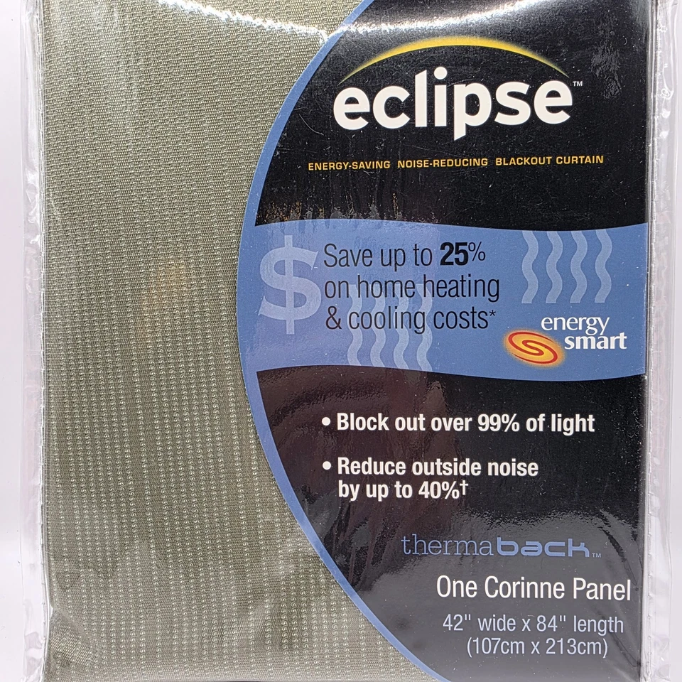 Lote de 2 cortinas de ventana Eclipse Total Blackout 1 panel Corinne 42"x 84" Foto 2 de 4