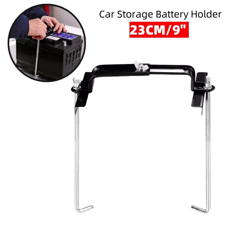 Car Battery Holder Bracket Adjustable Car Battery Hold Down Rack Metal Stand Kit - Image 2 of 4