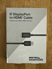 Best Buy Essentials 6' foot DisplayPort to HDMI Cable for PC & Mac