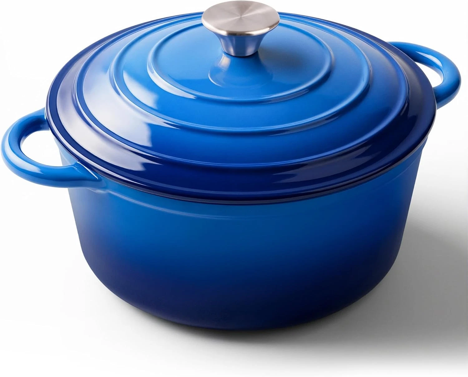 Enameled Dutch Oven Pot with Lid, 6 Quart Non-stick Dark Blue