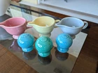 Assorted Vintage Fiestware pieces, 3 creamers 3 S+P's