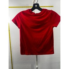 Cat Jack Boys Girls Red Short Sleeve T-Shirt Size S 6/7 Crew Neck Cotton Blend