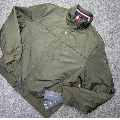 Tommy Hilfiger Mens L Olive Green Insulated Bomber Jacket NWT $160 - product listing photo