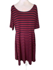 NWT The Limited XL Burgundy Navy Striped Dress Casual Coastal Preppy