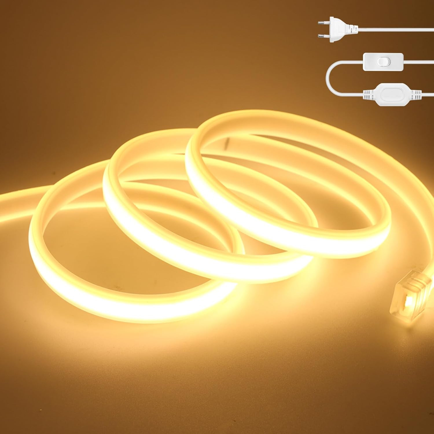 Flessibile COB Striscia LED 220V Ac,Alta Luminosità 288 Led/M Striscia LED COB C