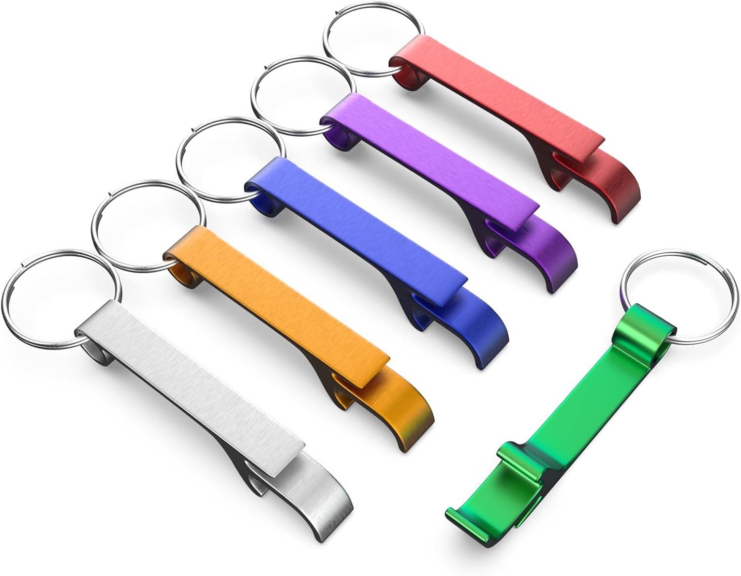6 Pack Bottle Opener Keychain Set, Colorful Aluminum Alloy B