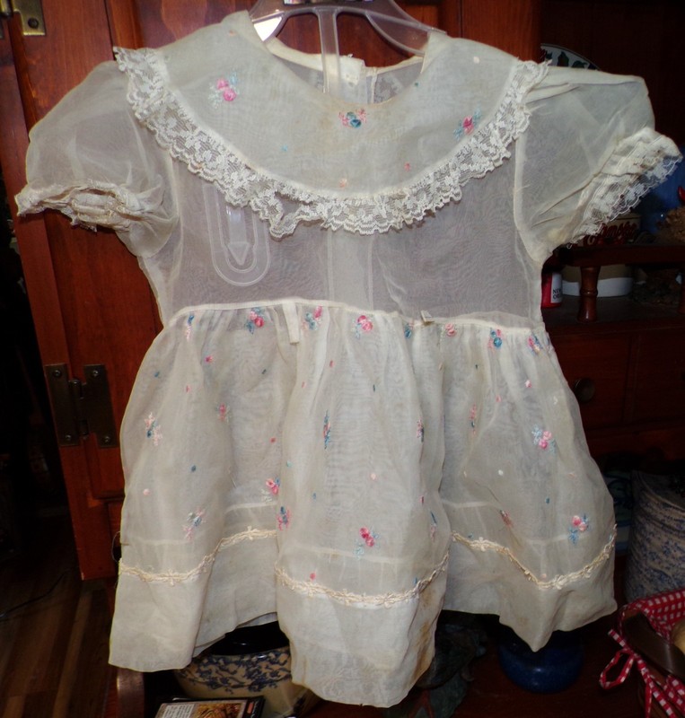 Vintage Patti Playpal Size Sheer Floral Dress