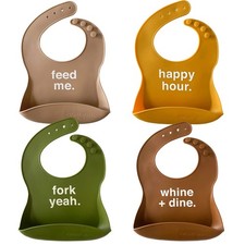 Silicone Feeding Bibs Dishwasher Safe. Waterproof. Adjustable.