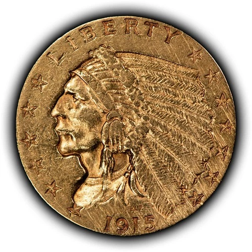 1915 G$2.50 Indian Head Gold Quarter Eagle - Authentic US Coin - SKU-G6027