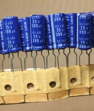 10x NCC 390uf 25v Radial Electrolytic Capacitors 25v390uF LXZ Series Low ESR
