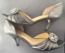 Ivanka Trump Shoes Women's 10M High Heel 3" Silver Suede Wedding Party $130