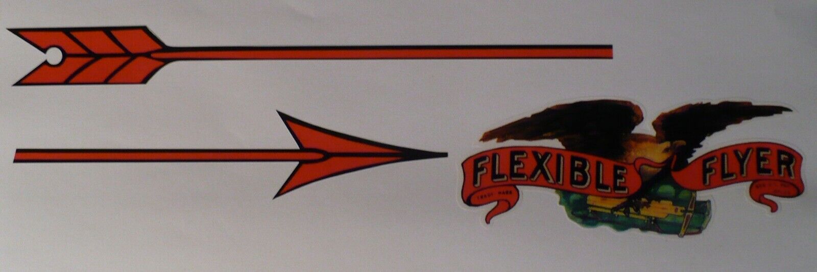 FLEXIBLE FLYER Eagle w/ Sled Decal Adhesive Backed w/ small Eagle SL102R