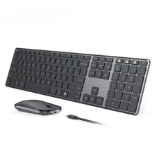 Wireless Bluetooth Keyboard and Mouse Combo Multi-Device Rechargeable Keyboards