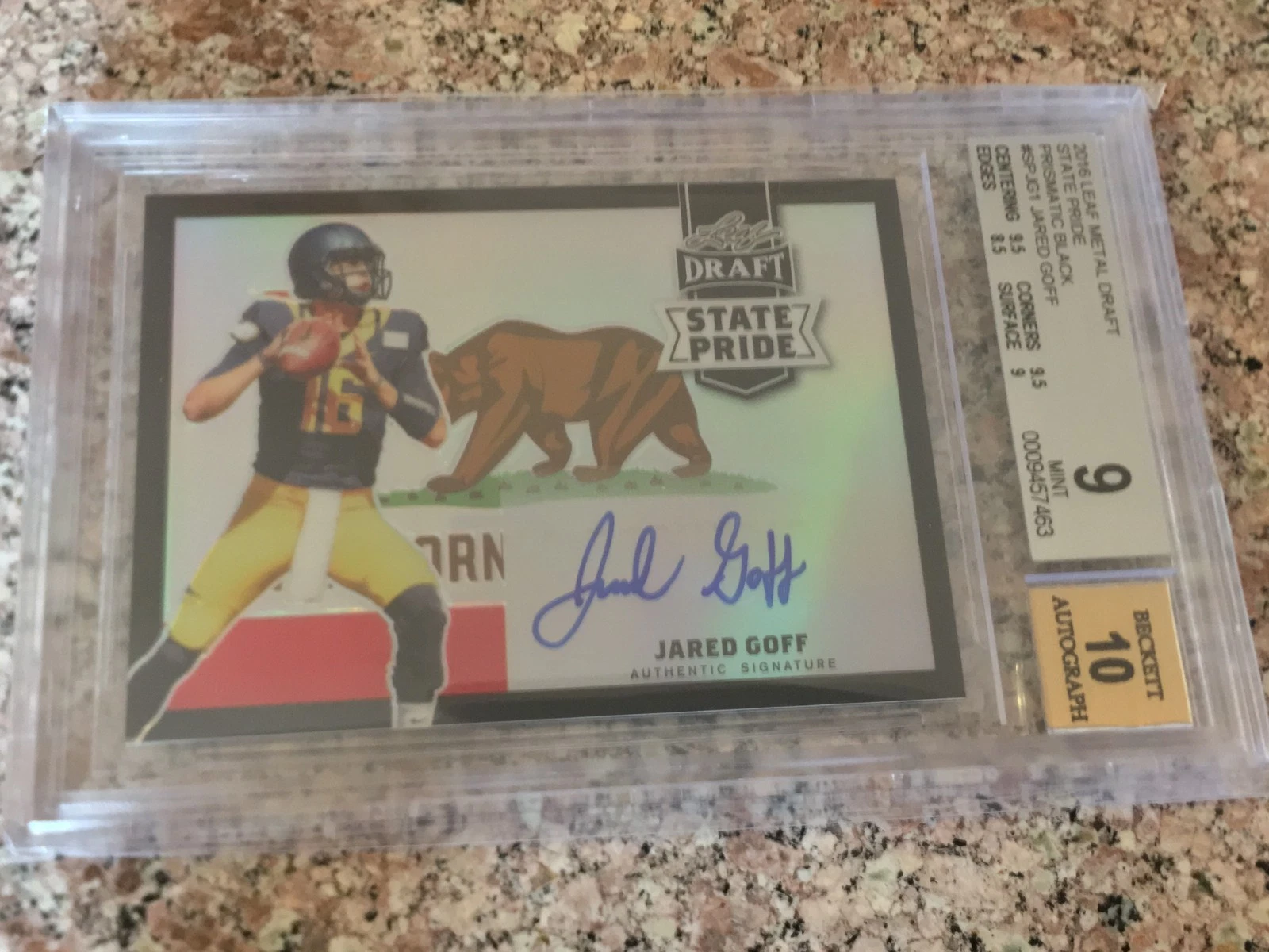 Jared Goff Leaf Metal Draft State Pride Autographs #SPJG1 Black