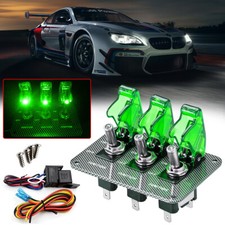 Racing Car Ignition 3 Way Toggle Switch Panel Green Led 12v Engine Relays Onoff Racing Car Ignition 3 Way Toggle Switch Panel Green Led 12v Engine Relays Onoff