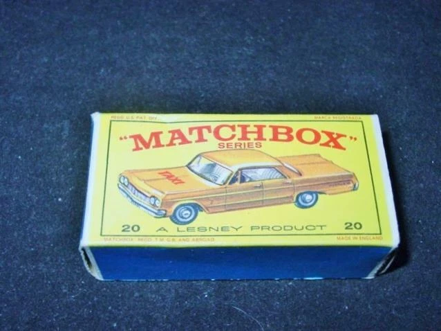 Vintage LESNEY Matchbox : CHEVROLET TAXI-CAB #20 - England - (BOX ONLY) original - Image 4 of 4