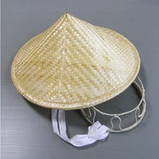 Japanese traditional circular cone hat conic for priest Halloween w/head rest