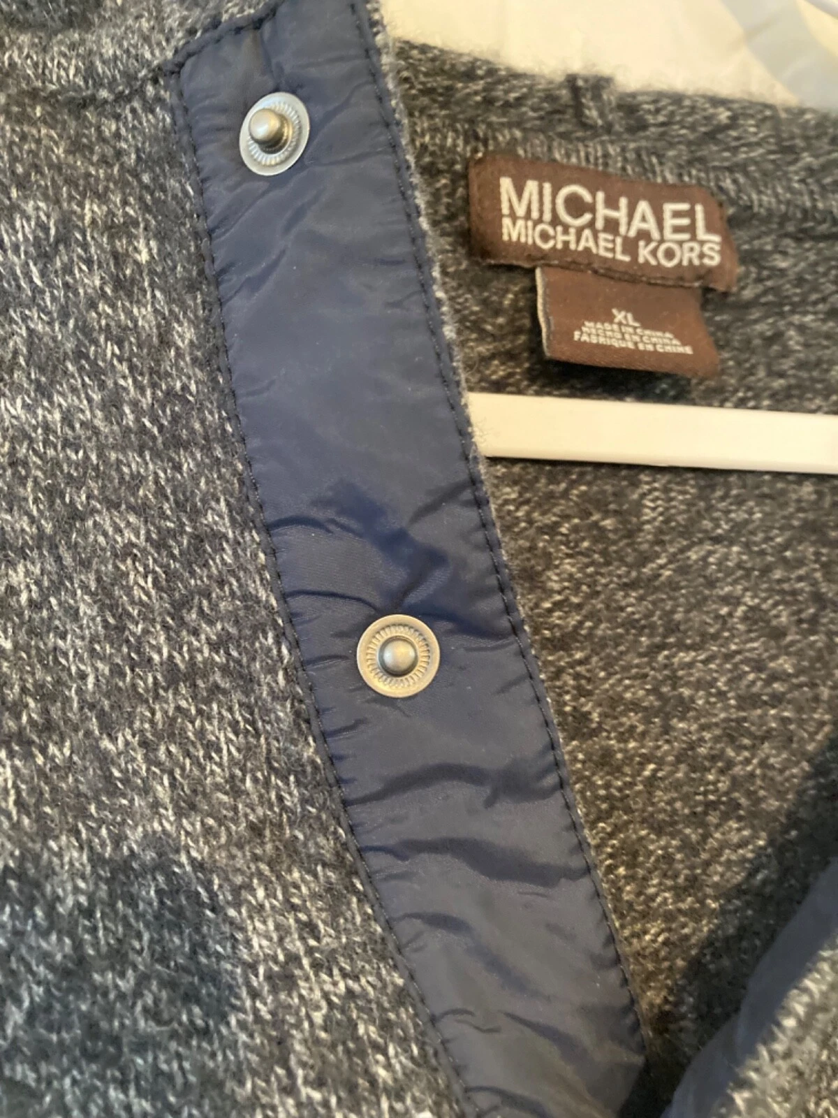 Felpa con cappuccio da uomo Michael Kors taglia XL BLU GRIGIA USATA
