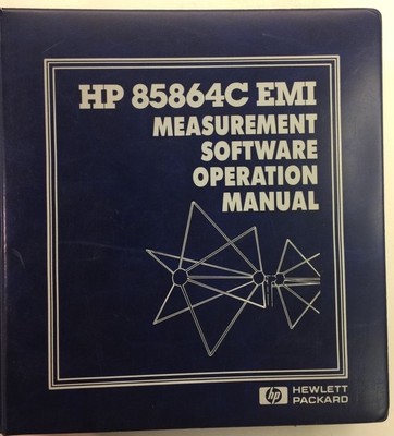 HP 85864C EMI Measurement Software Revision A Operation Manual P/N 85864-90008